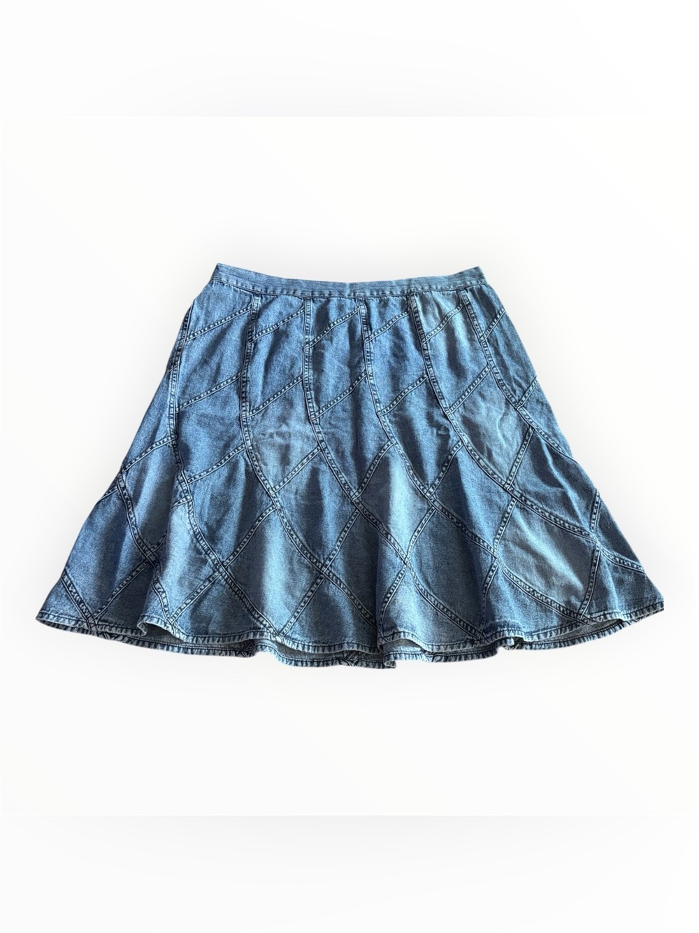 Studio West Apparel Denim Patchwork Skirt - 100% Cotton | Size XL